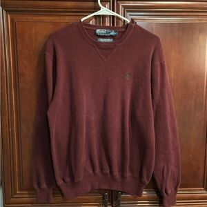 Ralph Lauren Men's Deep Red Crewneck Sweater